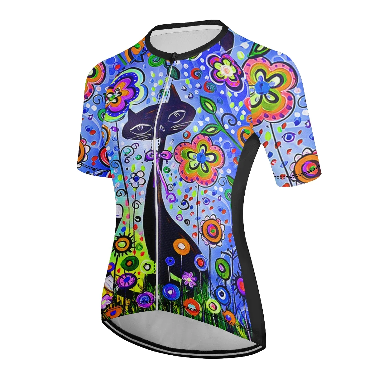 

24. Женская одежда для велоспорта, милая цветная одежда с короткими рукавами и котом для горного велосипеда, MTB, одежда для шоссейного велосипеда