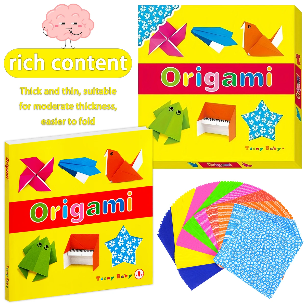

Children's origami Paper Cuttings book includes folding paper and instructions to improve hands-on ability