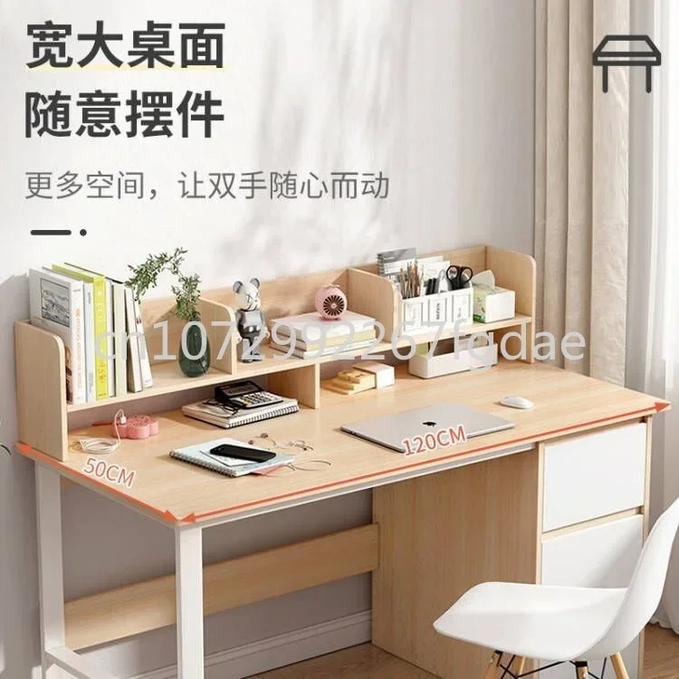 Desk, Bookshelf, Integrated Machine, Desk, Simple Student, Family, Study, Bedroom, Office Desk with Bookshelf