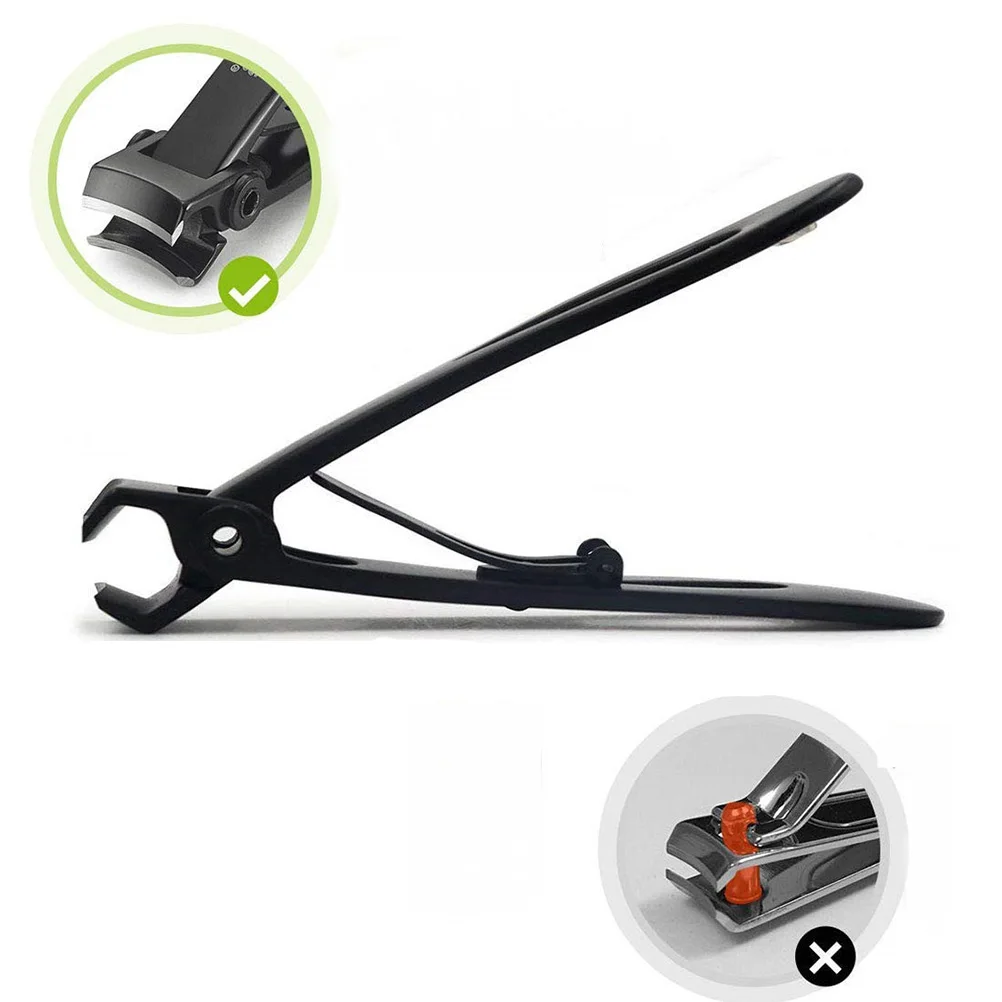 Juego de cortaúñas de 3 uds., cortaúñas grandes para pies, uñas gruesas, gran apertura, mandíbula negra, acero inoxidable, manicura y pedicura duradera