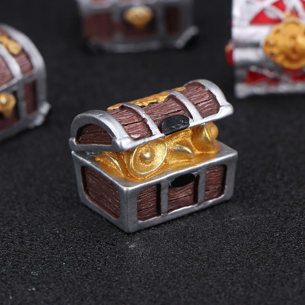 

5Pcs Fish Tank Golden Coin Treasure Box Decor Resin Craft Aquarium Landscape Ornament Small Aquarium Adornment Micro Landscape