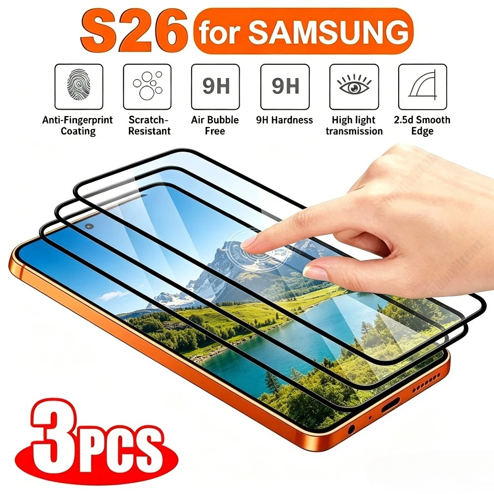 

3Pcs Ultra HD Full Screen Protector for Samsung Galaxy S26 S25 S24 Ultra S23 S22 S21 Plus S24 S25 FE Anti-Scratch Tempered Glass