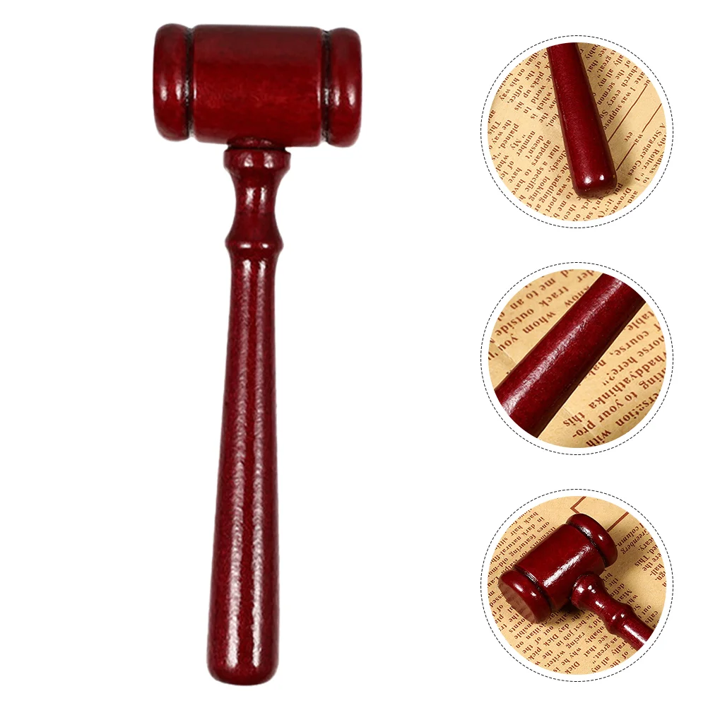 2 Pcs Judge Hammer Lawyer Gift Gavel Car Mini Wooden Solid Mallet Ornament