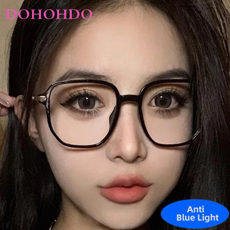 

Classic Oversized Square Glasses Women Men Trendy New Brand Designer Computer Blue Light Blocking Glasses For Office Work Lentes