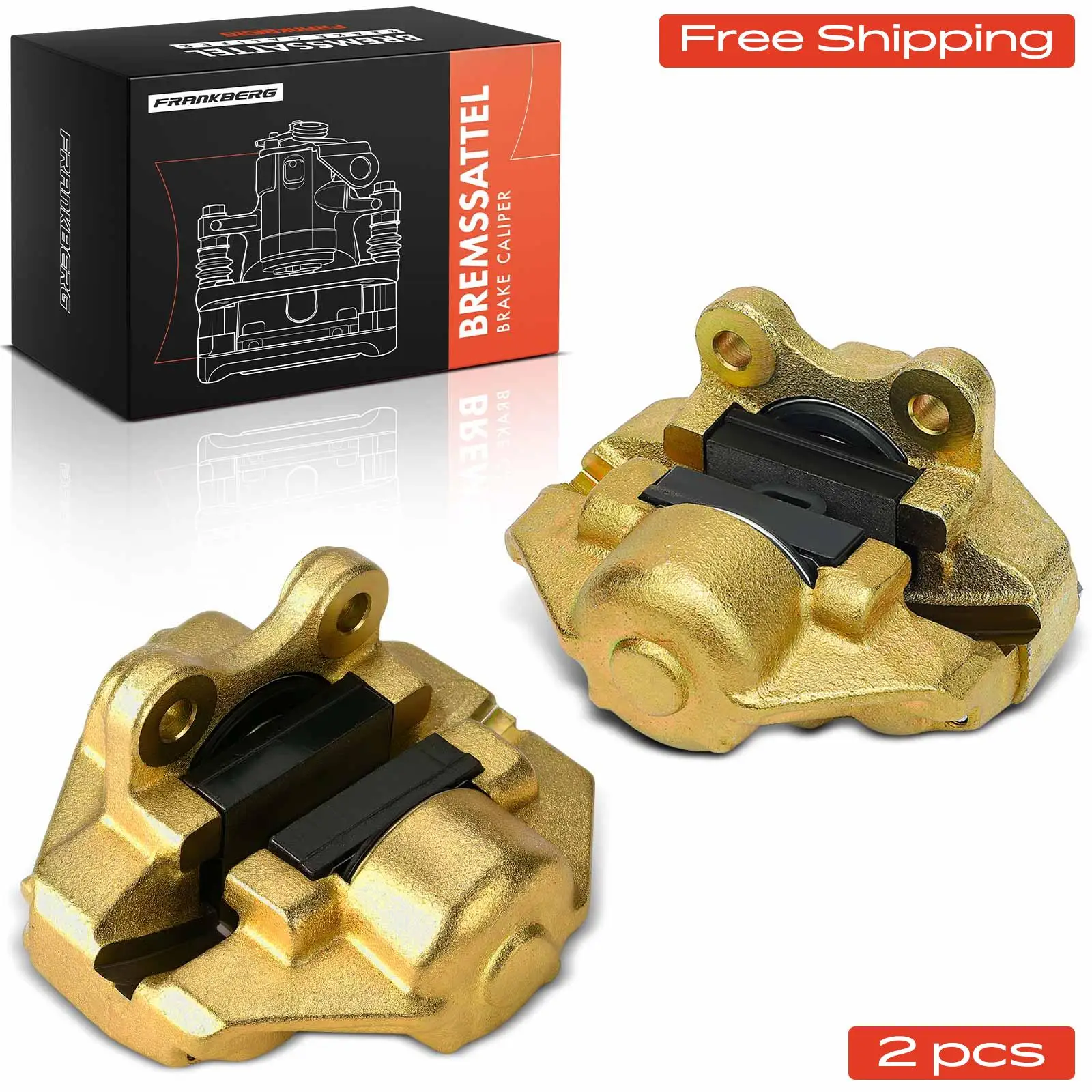 Frankberg 2x Remklauw Vooras voor VW 1500,1600 Variant Kaefer Karmann Ghia 19-230 311615108 311615107 19-231