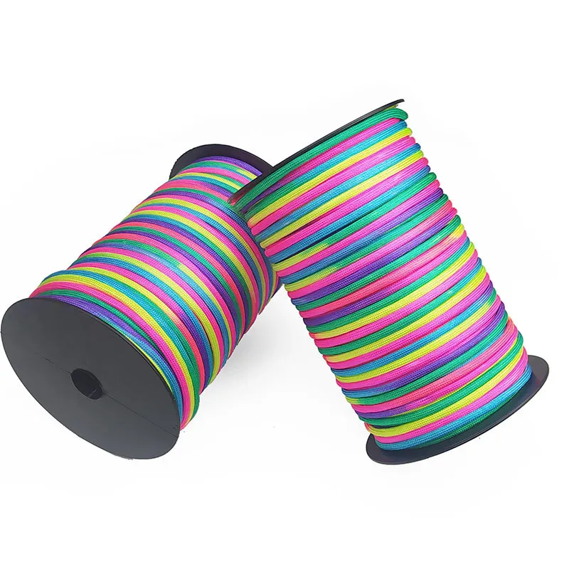 Zwei Farben einer 100-m-Rolle mit einem Durchmesser von 4 mm. Buntes siebenadriges Regenschirmseil, geeignet für handgewebte Armbänder und DIY-Webarten – Detail 1