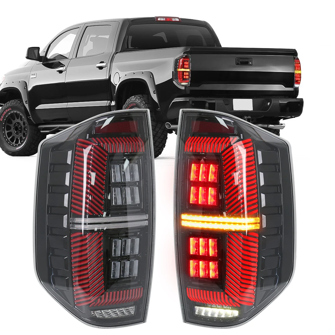 For Toyota Tundra 2014 2015 2016 2017 2018 2019 2020 2021 LED Tail Lamp Rear Bumper Turn Signal Stop Brake Parking Light