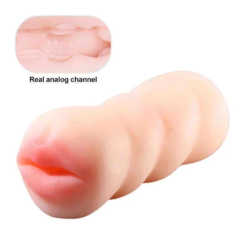 Oral Anus Vaginal Masturbator Cup Deep Throat With Tongue Realistic Vagina Pussy Sex Toy Soft Silicone Masturbation Tool for Men