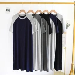 Yeni 2025 erkek Yaz Pijama Modal Kumaş Rahat Yumuşak erkek Gecelik gece elbisesi Erkek Büyük Boy Bornoz Erkek Elbise Elbise 5XL