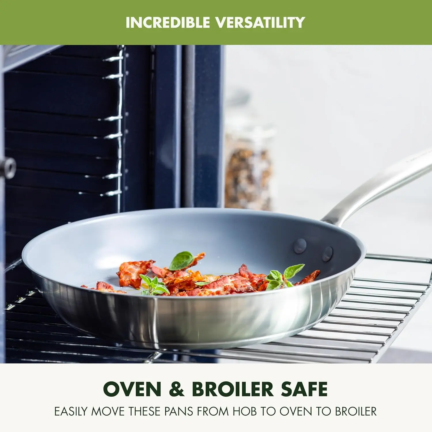 طقم أواني طهي مكون من 10 قطع من تريفيزو، طلاء سيراميك غير لاصق من الفولاذ المقاوم للصدأ غير سام، مناسب للحث، أوعية، أغطية المقالي #6