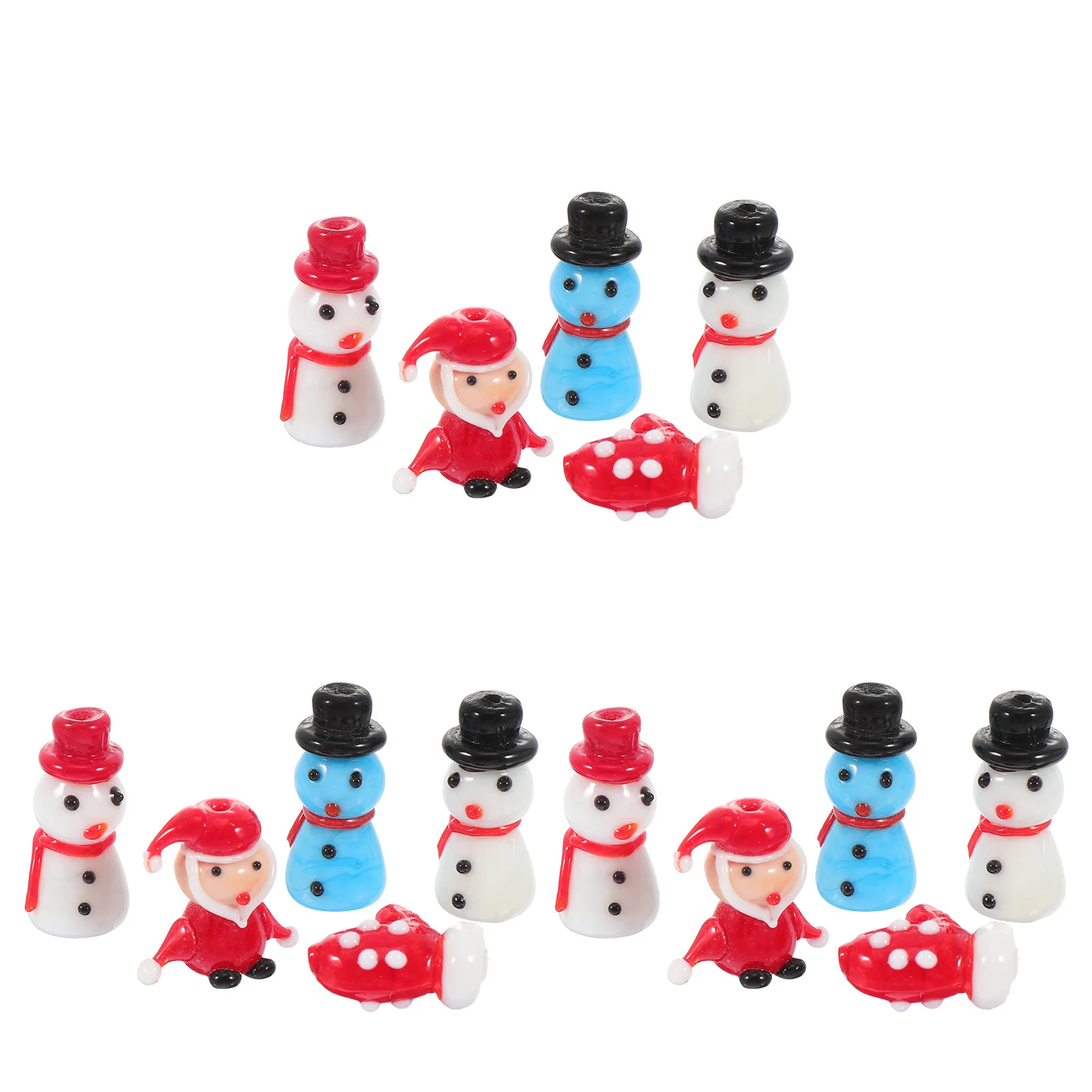 

15Pcs Christmas Glass Beads Decorative Loose Beads DIY Jewelry Accessories for Bracelet Necklace Pendant Earring Craft Making