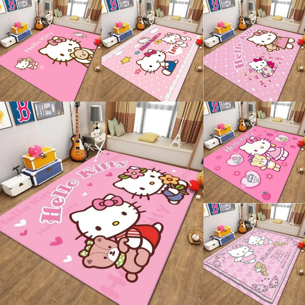 

MINISO Kawai Hello Kitty Cat Bear Ковер для девочек Спальня Прикроватный декор Ковер Гостиная Диван Коврик Напольный коврик Идея рождественского подарка