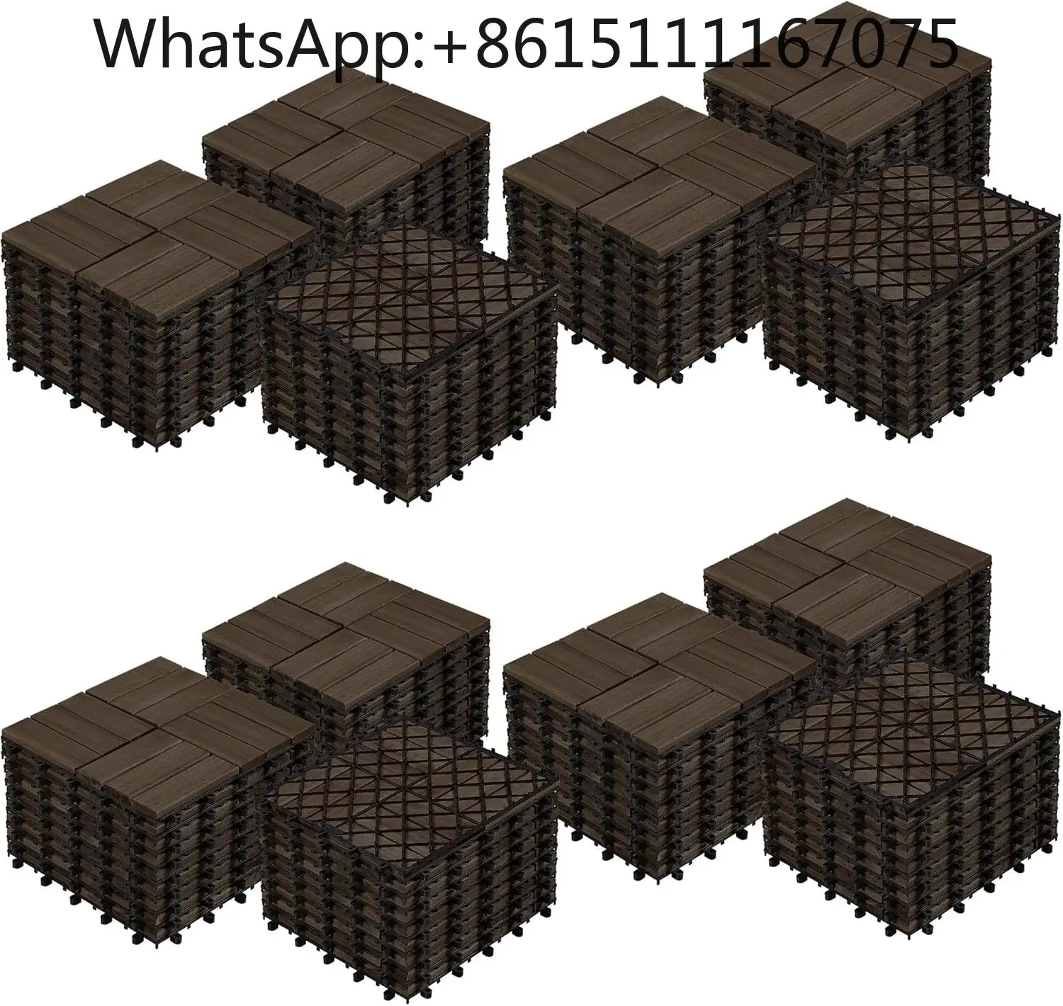 108Pcs Acacia Hardwood Interlocking Deck Tiles 12