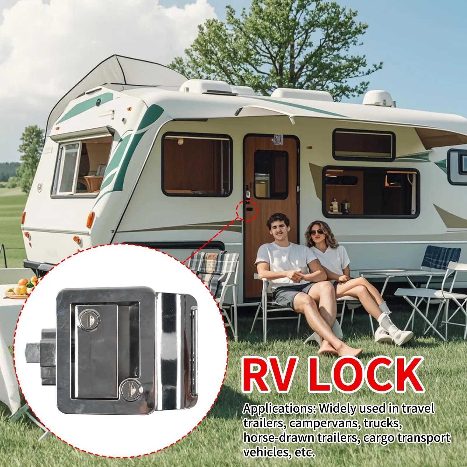 

Trailer Door Lock Portable Security With 2 Keys Rv Cargo Door Latch With Paddle Deadbolt For Motorhome Hauler Campervan Truck