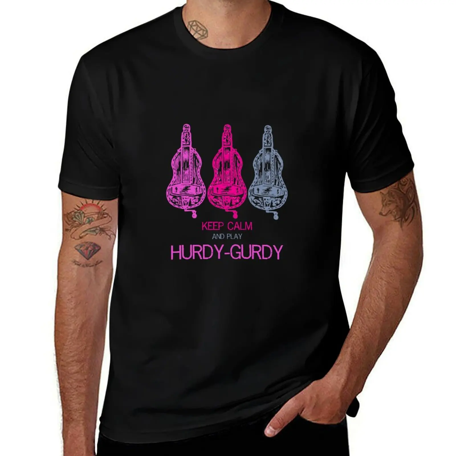 

Hurdy-gurdy keep calm design T-Shirt t shirts for man pack white T-Shirt