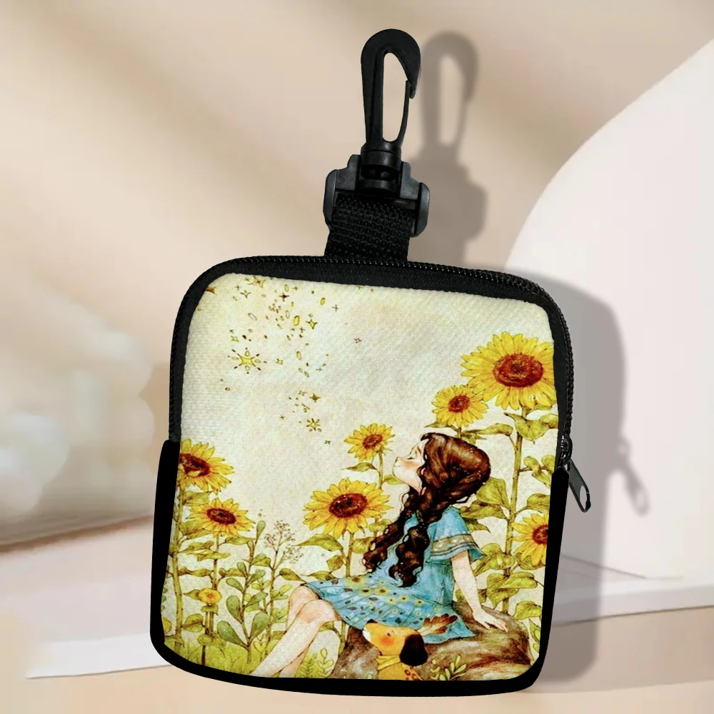 

The Little Girl In The Forest Coin Purse Portable Cell Phone Pouch Mini Wallet Zipper Money Bag Key Lipstick Organizer Pouch 7.2