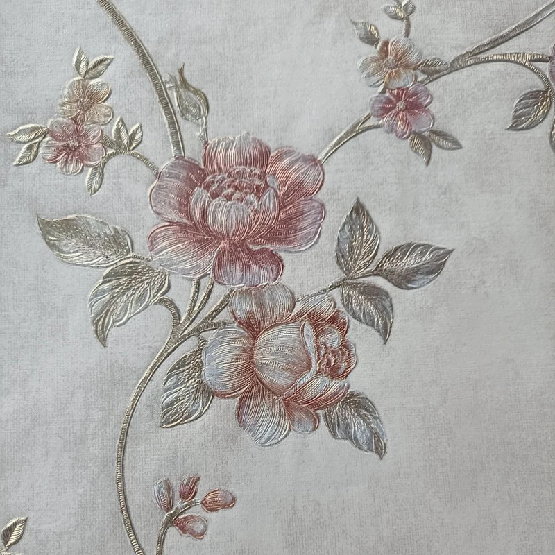 

Papel De Parede ретро американский стиль нетканые 3D обои сельский большой цветок теплый фон для гостиной ТВ обои