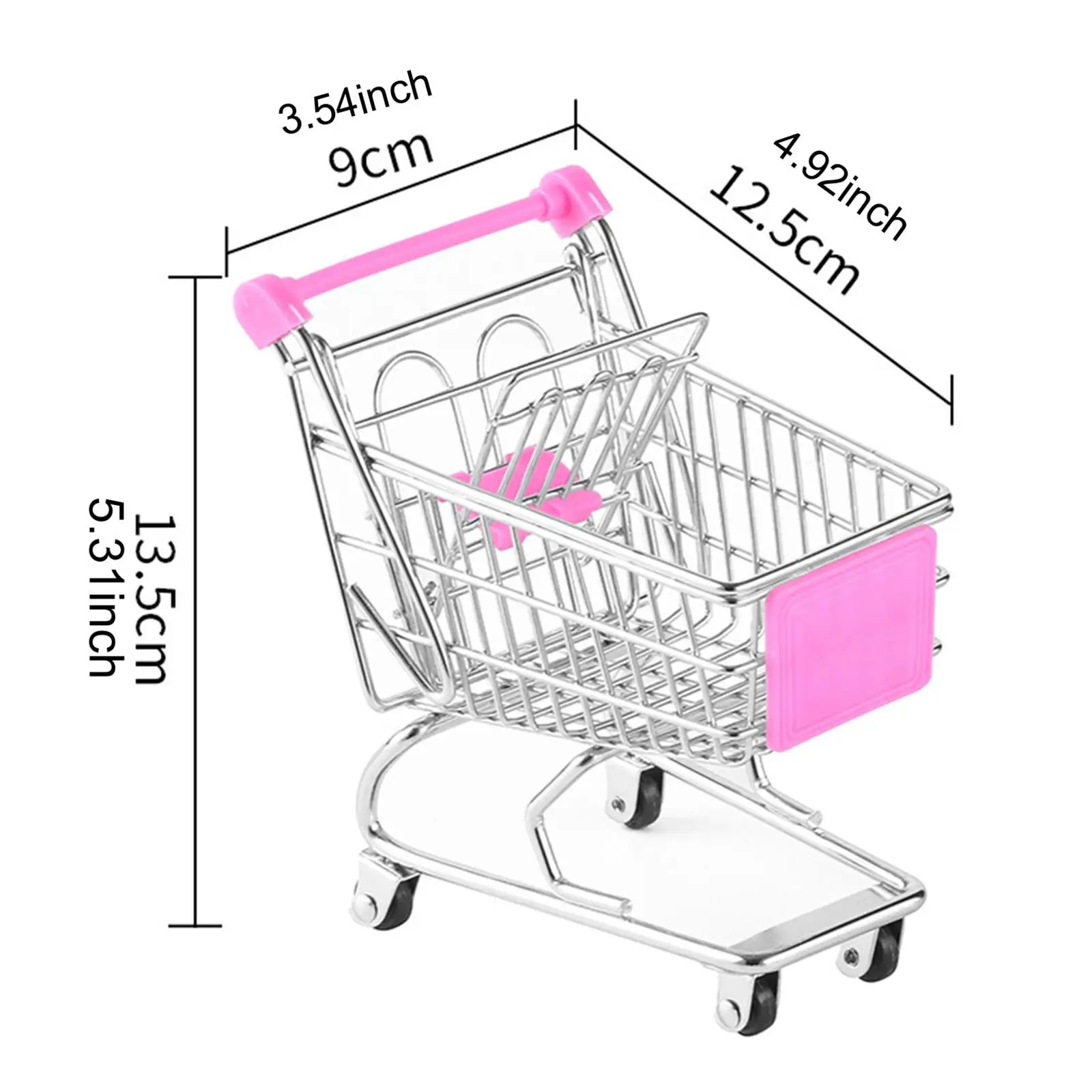 Mini wózek na zakupy Kosz Supermarket Metalowy wózek na rękę Zabawka Kreatywny domek dla lalek Artykuły spożywcze Mini supermarket Zabawka do przechowywania Supermarket Zabawka