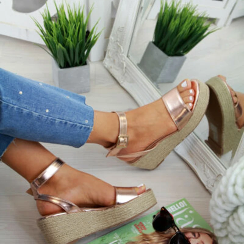 Sommer Platform Sandals 2020 Fashion Women Strap Gladiator Sandal Wedges Shoes Casual Woman Peep Toe espadrille femme ghn7