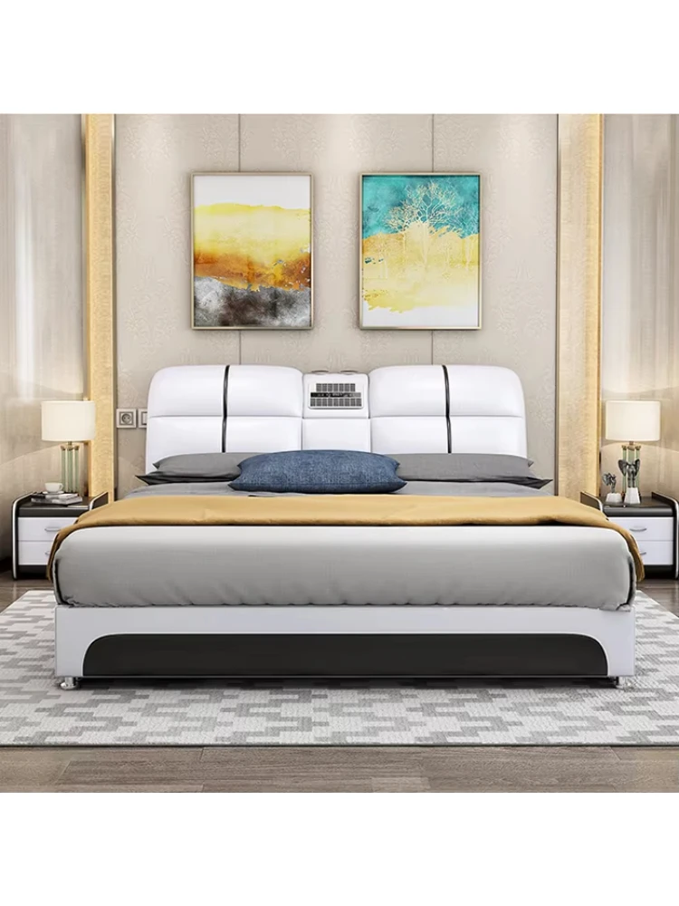 Smart Leather Bed Speaker Air Purification Device Projector Soft Bed Deluxe Multifunctional Bed