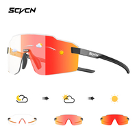 SCVCN Photochromic Running Glasses for Men Women Sport Sunglasses UV Protection Driving Mountain Cycling Lightweight Frameless