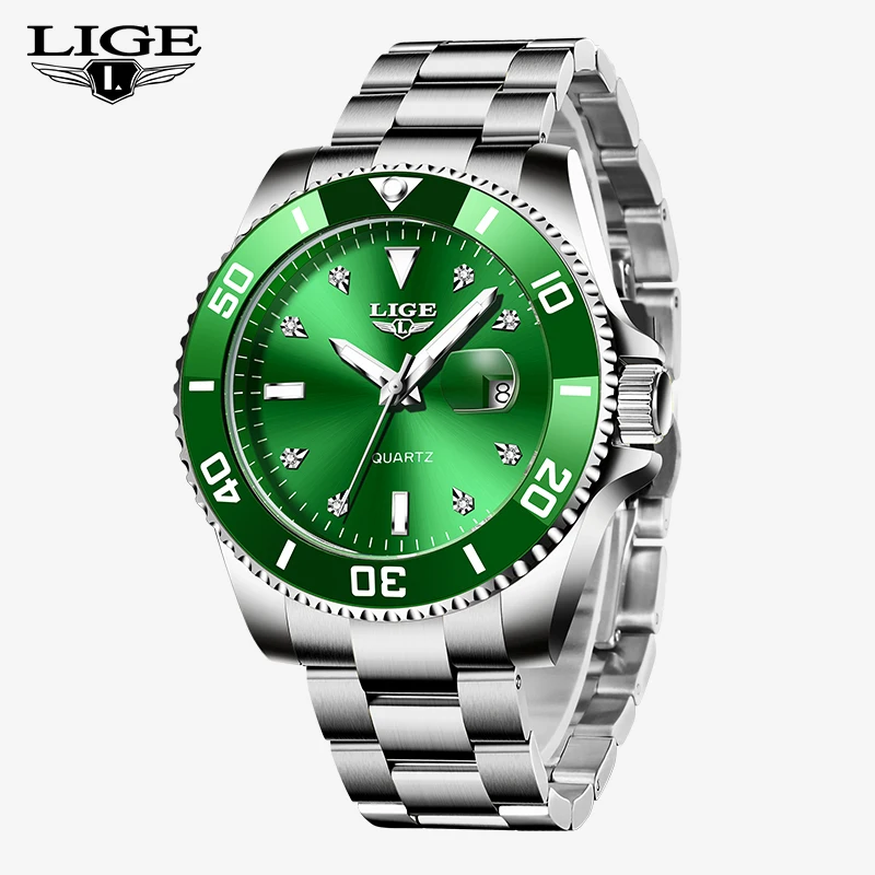 

LIGE New Mens Luxury Watch Top Brand Fashion Quartz Wristwatch Casual Business 30M Waterproof Luminous Watches Men Reloj Hombre