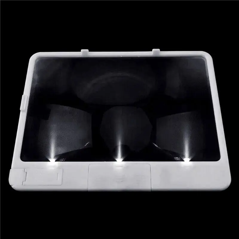 AT29-2Pcs Candy AS-SEEN-ON-TV Full Page Book Magnifier And Light To See Pages 3X Bigger, Optical Grade, Anti-Glare White