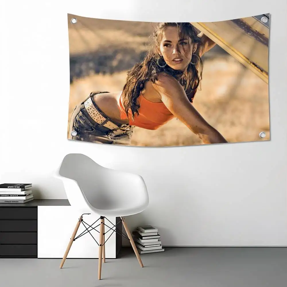 Jennifers B-Body Megan Fox Flags for Bedrooms Home Decor Items Outdoor Decors Garage Decoration Flaga