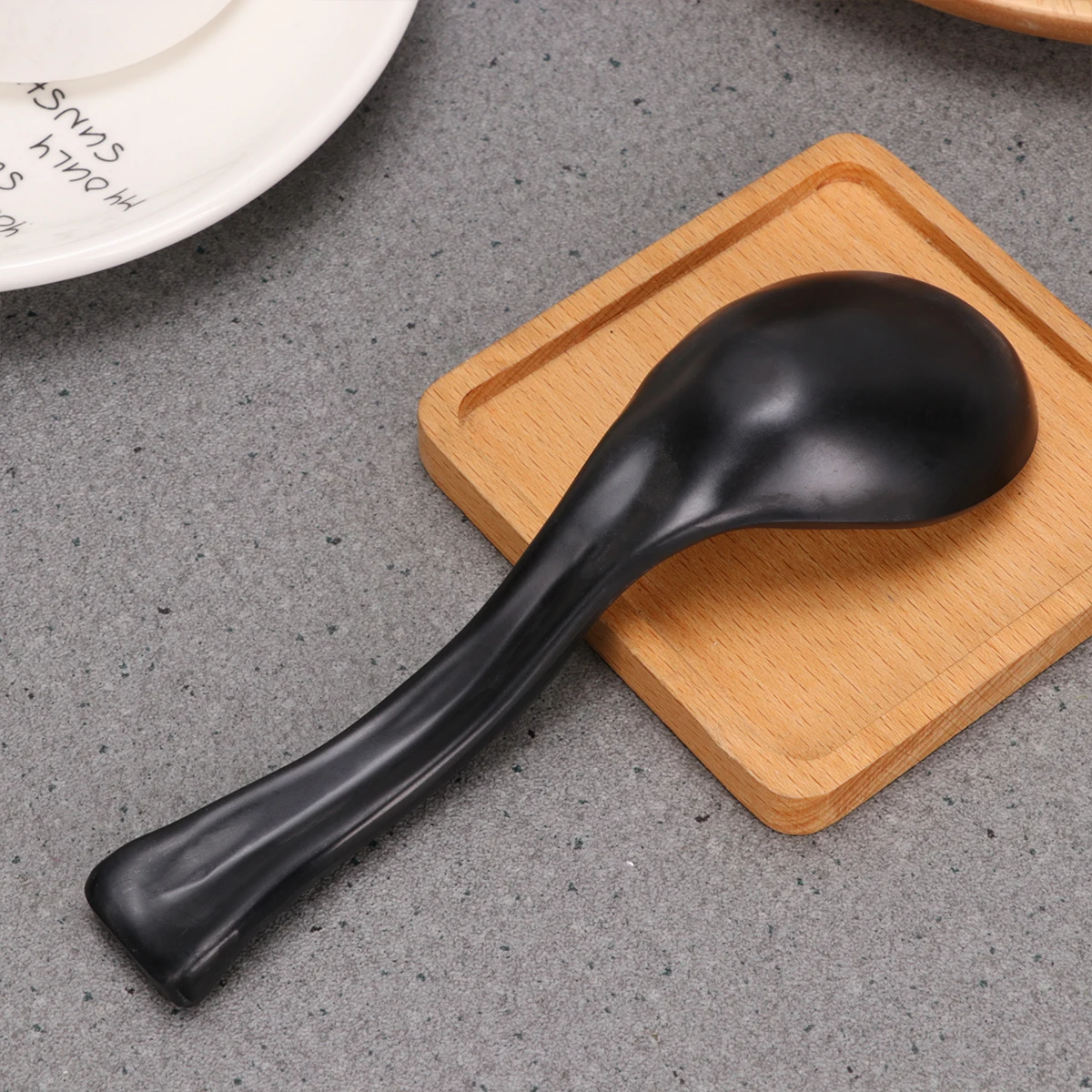 

6pcs Soup Tableware Lengthen Multi function Scoop Porridge Spoon Kitchen Gadgets Dining Accessories Ramen Spoon