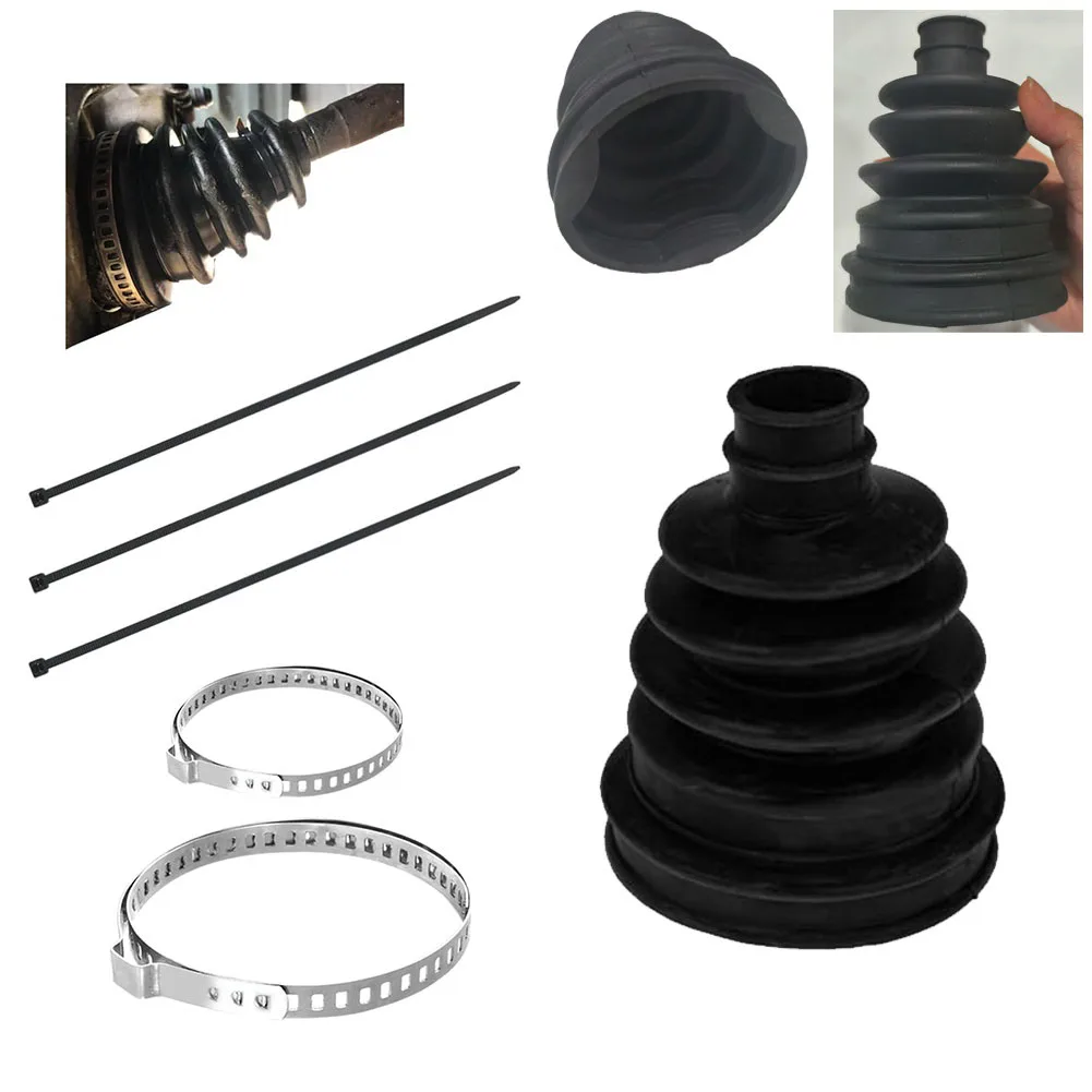 2PCS for CV Boot Kit with 4 Stainless Steel Clamps and 6 Cable Ties to Secure Axle Boots and Protect Critical Vehicle Parts