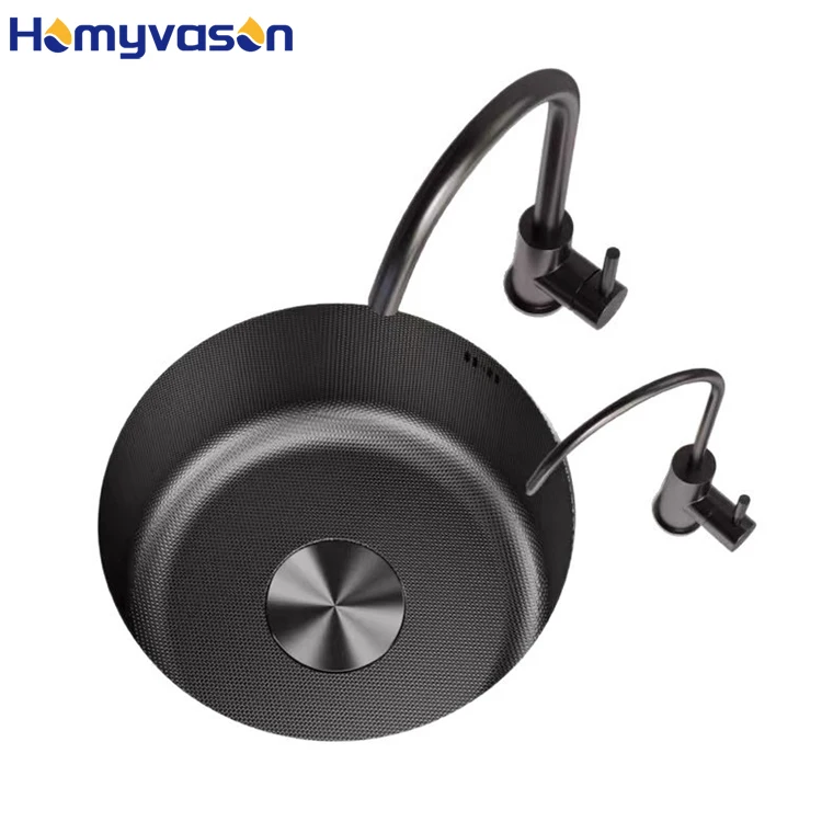 3mm Thickness Brushed Silver Home Kitchen Sink Machine Stainless Steel Round Kitchen Sink with Faucet