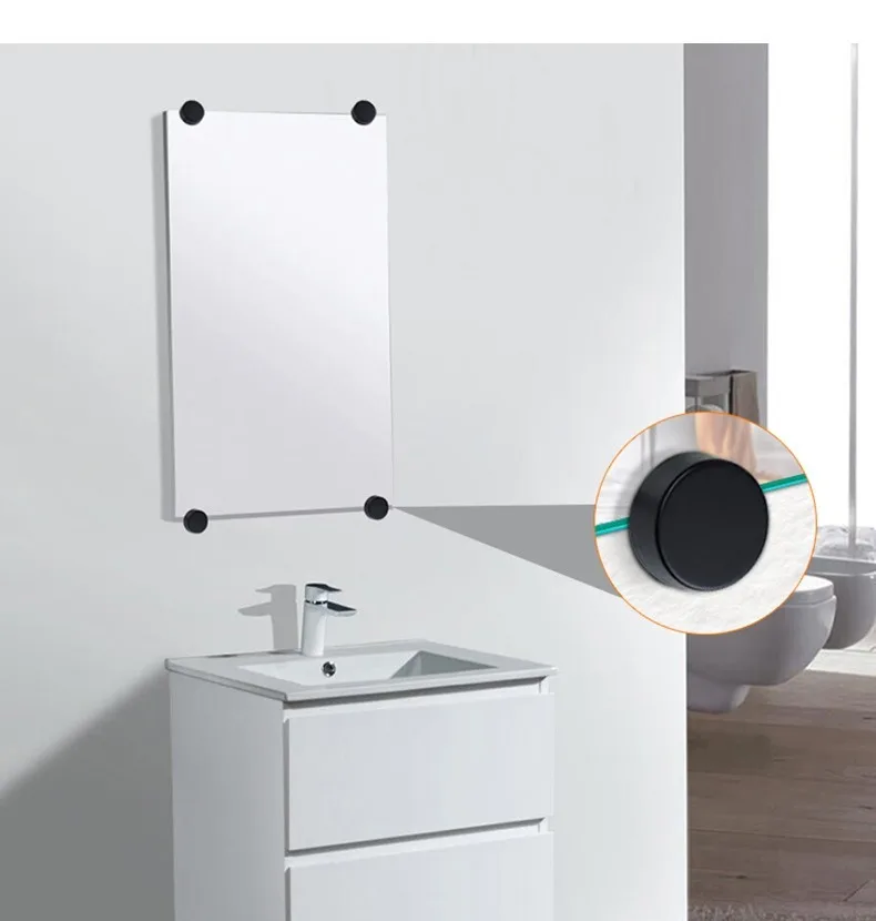 4 Stück Rostbeständige Spiegelhalterungen aus Reinkupfer/Zinklegierung für einfache Installation und sicheren Halt - Perfekt für Badezimmer und Make-up – Detail 7