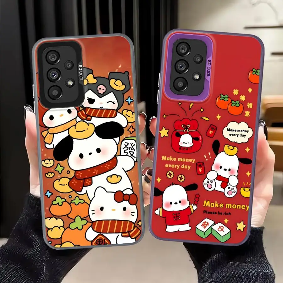 เคสสำหรับ Samsung Galaxy A32 A34 A24 A25 A11 A12 A35 A15 A16 A36 A21s A23 A13 A14 A26 A31 A17 A20s ฝาหลังโทรศัพท์ลายซานริโอ