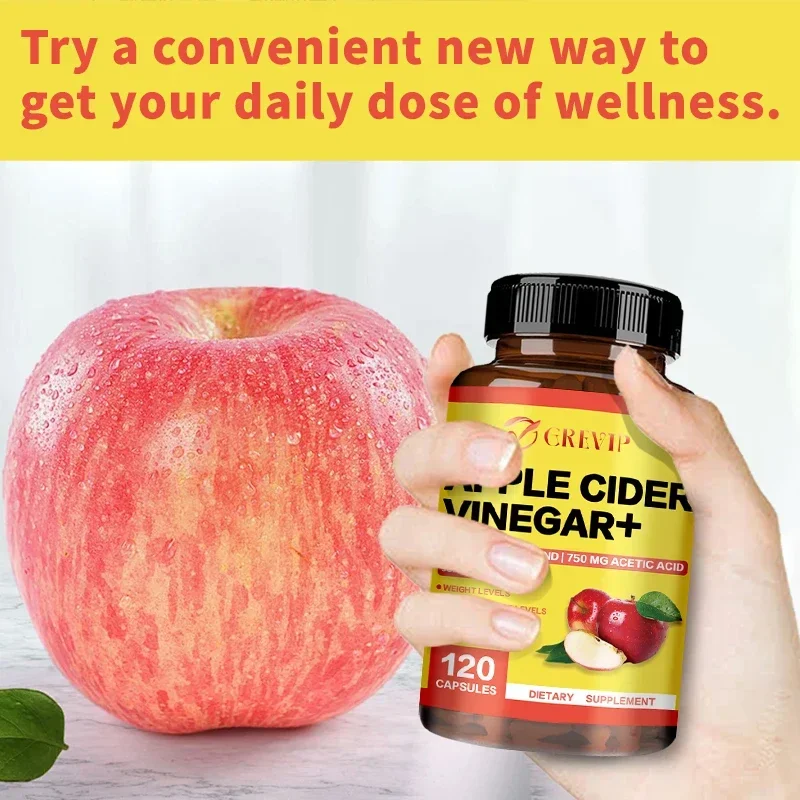 Apple Cider Vinegar Supplement - Boosts Metabolism, Maintains Healthy Cholesterol Levels, Contains Vitamin D3 and Zinc