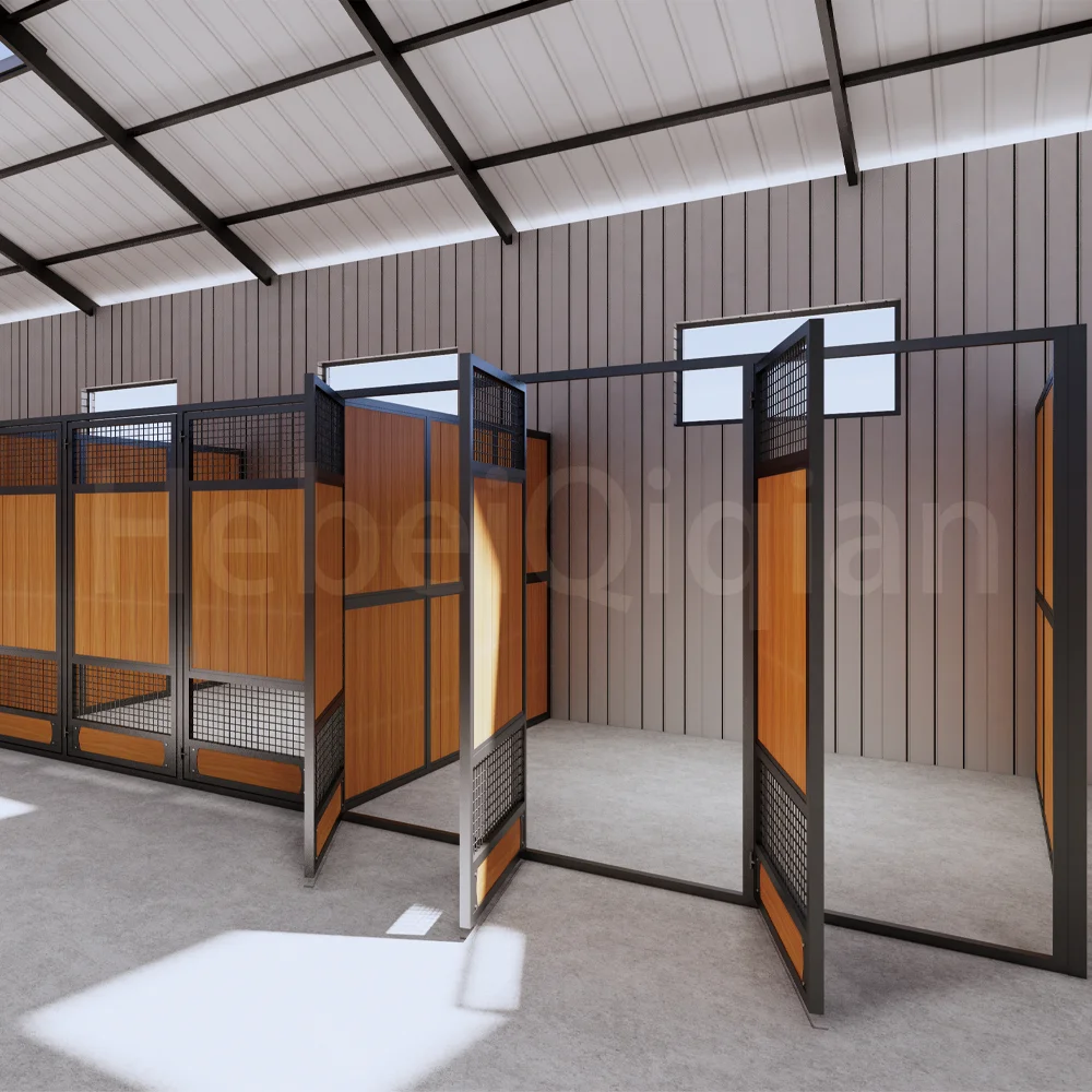 Customized Designed Rust Resistant Finish Modular Horse Boxes Portable Horse Stables Powder Coated Horse Stable Panel Stalls
