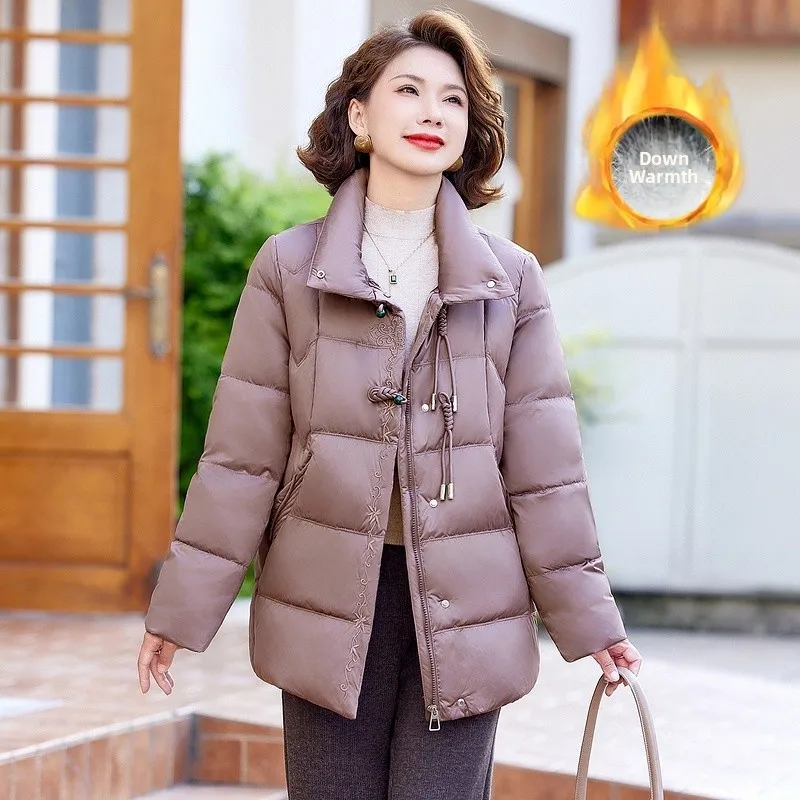 

Теплая женская зимняя модная куртка свободного кроя из полиэфирного волокна на молнии, средней длины, однотонная, с воротником