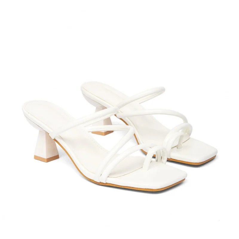 

Women's Shoes 2026 New Model Square Toe Thin Strap High Heel Sandals Simple Fashion Elegant Women's Shoes