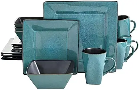 

Elite Kiesling 16-Pc Turquoise Dinnerware Set