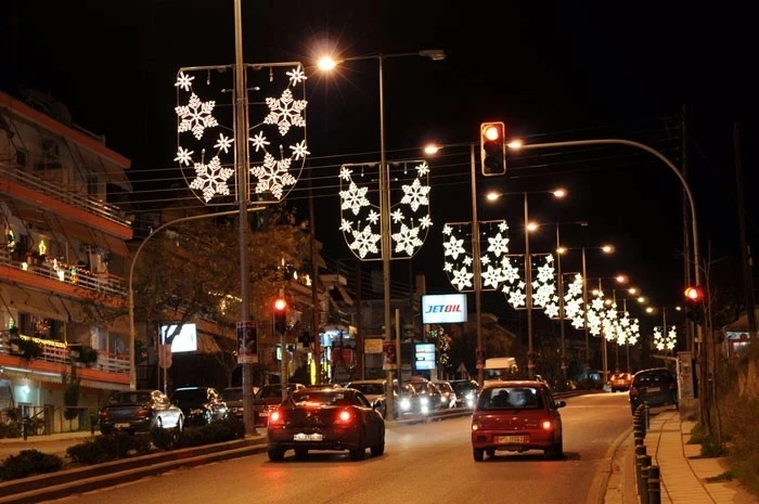 Decoração exterior luz, rua levou luz 2d