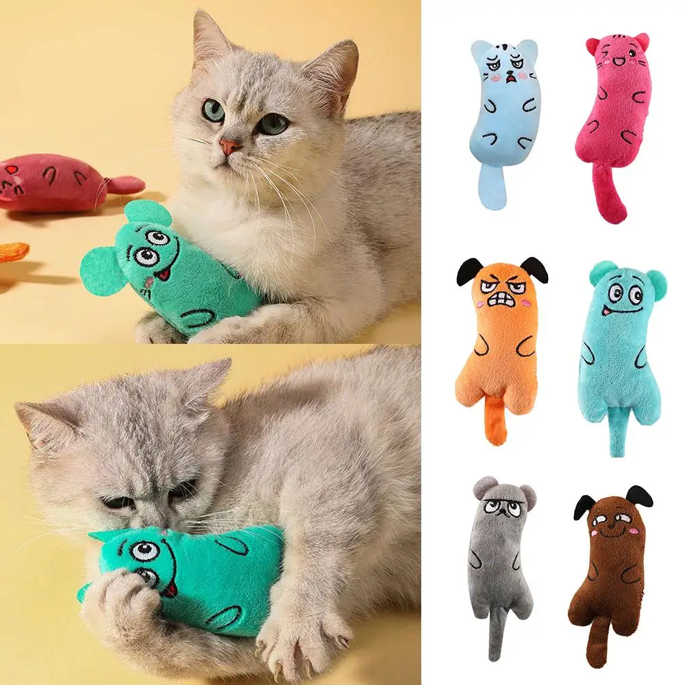 

Plush Pet Cats Toy Thumb Pillow Teeth Grinding Catnip Toys Plush Stuffed Playing Toys Rustle Sound Throwing Pet Accessories