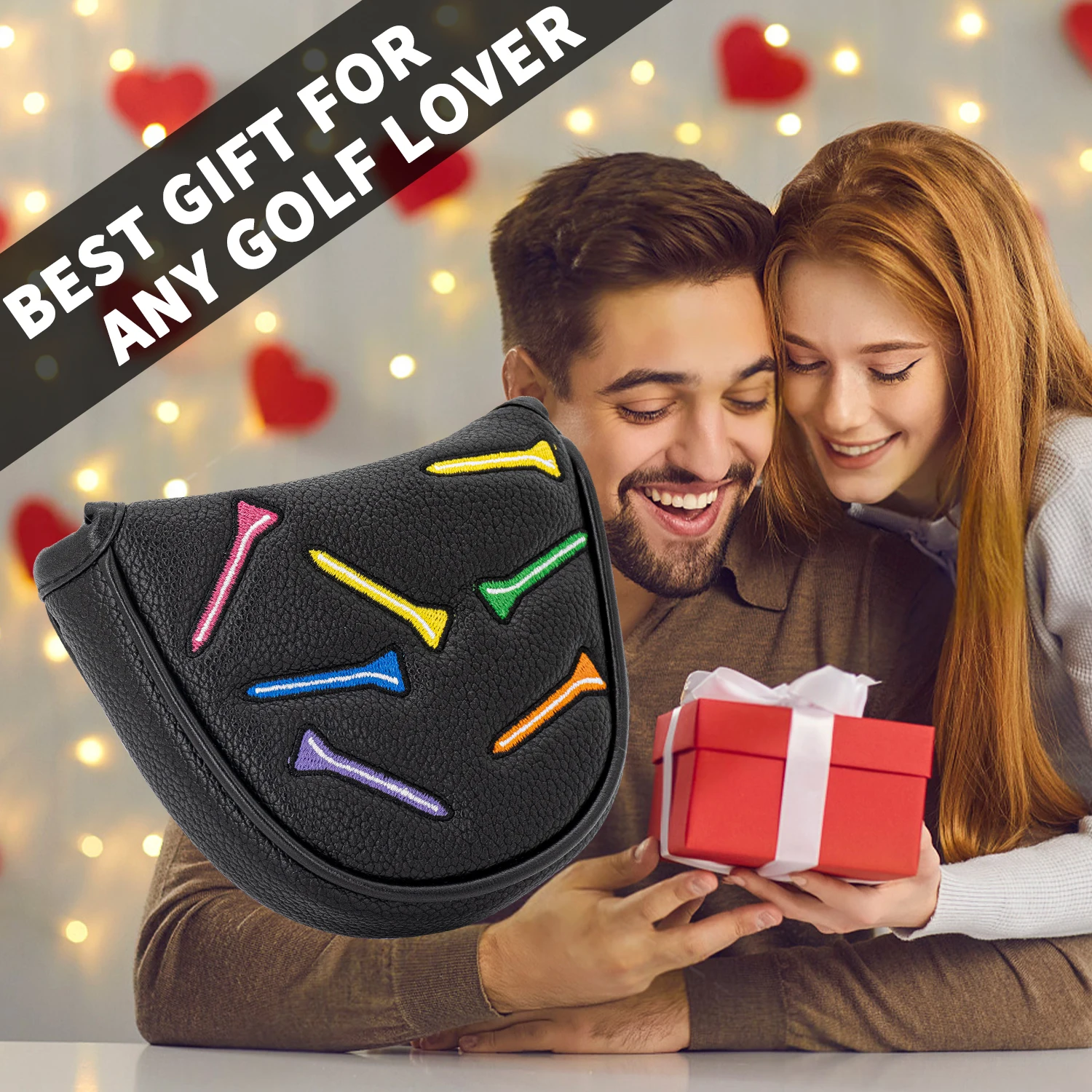 1 Golf Putting Head Cover, Embroidered Durable Golf Club Protection Cover, Available in Black and White Colors to Provide image 5