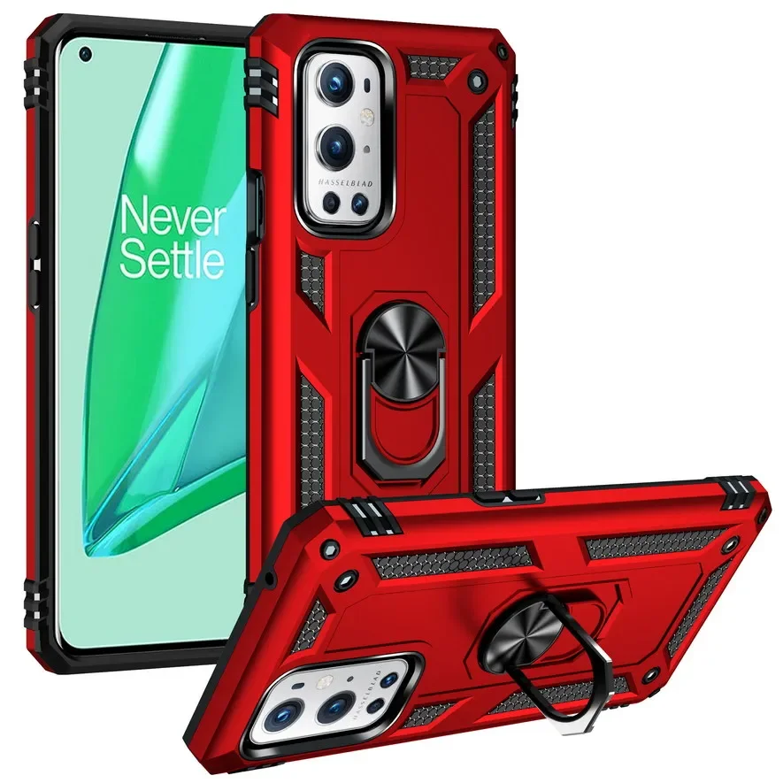 

Luxury Armor Shockproof Case For OnePlus 9 Pro One Plus 9 Silicone Hybrid Cover For oneplus 7 pro 1 + 9 Metal Ring capa
