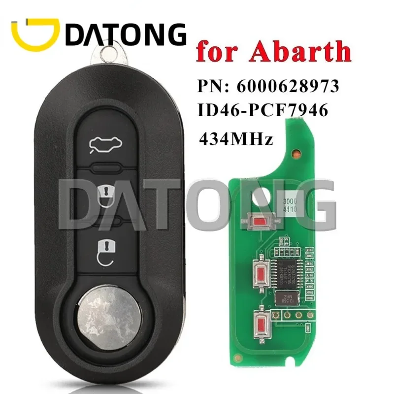 CHANKey Delphi BSI 434Mhz ID46 Car Remote Key Fob For Abarth 500 595  124 695 5CC 71752289 / 6000628973 Auto Accessories