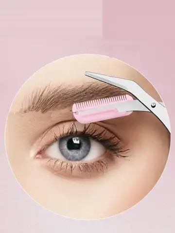 Eyebrow Razor Scissor  Stainless Steel Safe Anti-scratch Trimmer for Beginners Crescent Sharp Beauty Tool Multi-color