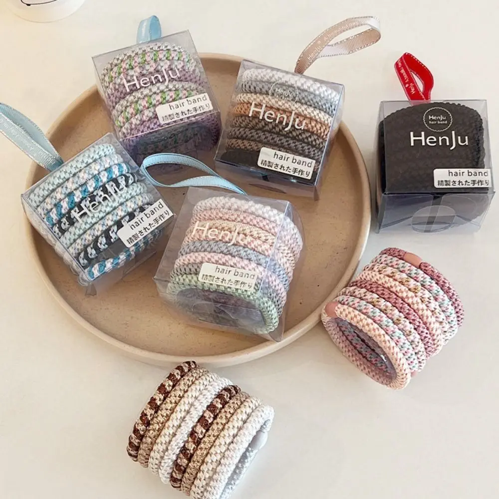 High Elasticity Basic Hair Rope Set Hair Ring Hair Tie Weave Rubber Band Korean Style Hair Accessories Colorful Hair Scrunchies