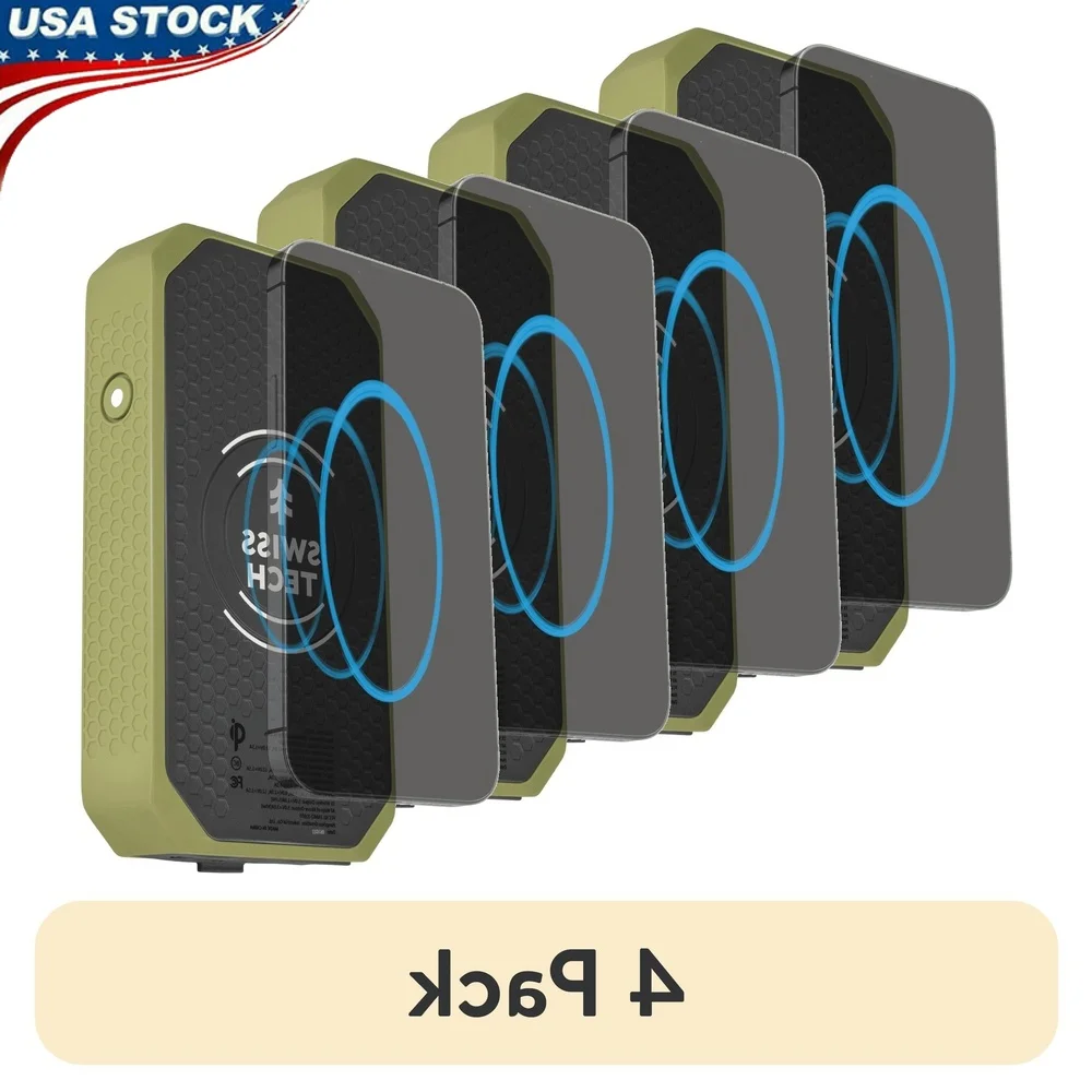 

20000mAh Wireless Power Bank with Solar Charging IP54 Waterproof LED Flashlight Dual USB Ports Camping Hiking Outdoors