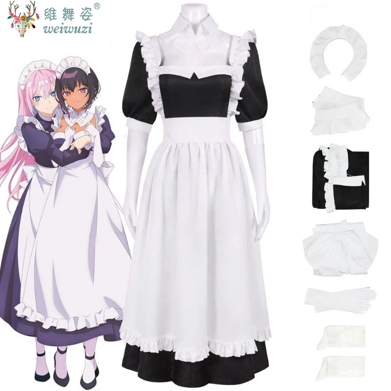 

Sweet Anime Lolita Adult Women Cosplay Costume Square Neckline Long Dress Lilith Apron Party Stage Perfermance Fancy Clothing