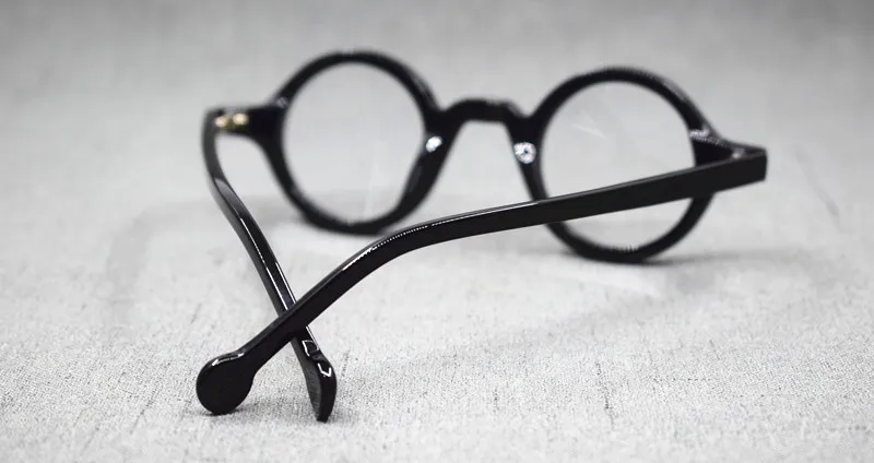 HONKAN Kleine Acetat-Brillenfassung Vintage Runde Handgefertigte Vollrand-Brillengestelle für Herren und Damen Kurzsichtigkeit Lesebrille – Detail 20