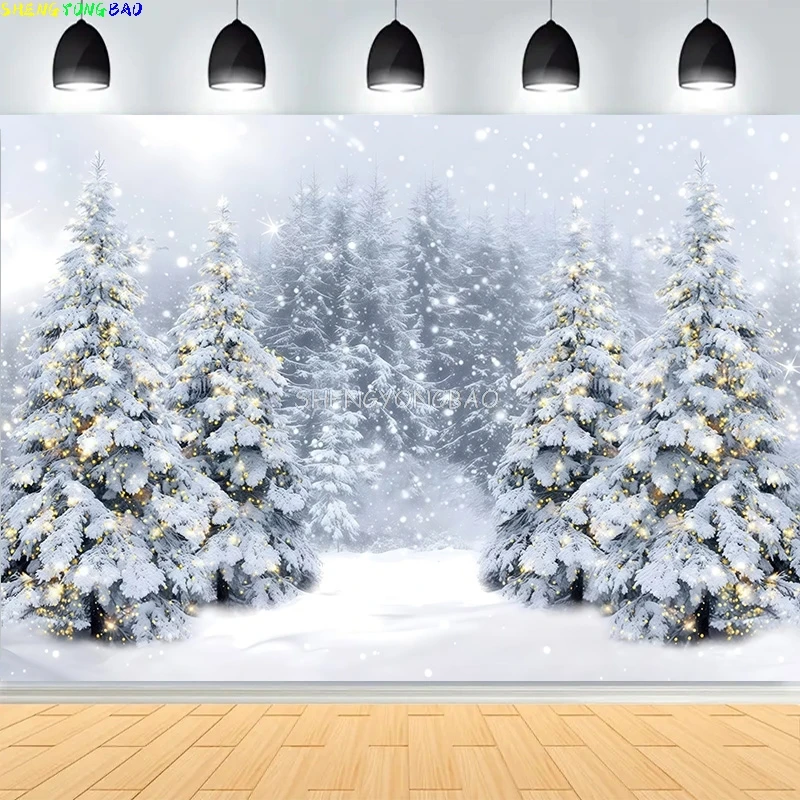 

Christmas Day Pine Tree Photography Backdrop Props Xmas Eve Family Party Living Room Decor Fireplace New Year Background CT13