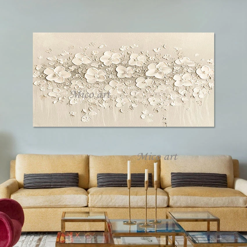 

Thick Acrylic Design Textured Art Drawing Abstract Oil Painting Frameless Canvas Handmade Flowers Wall Picture Decoration Items